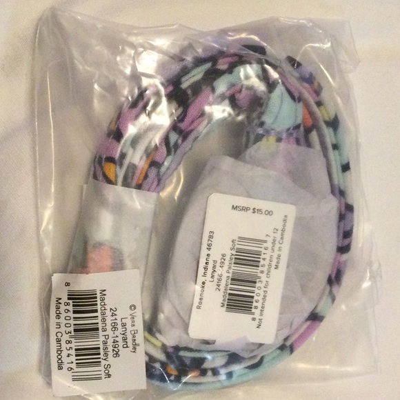 Two New Vera Bradley lanyards in Maddalena Paisley Soft NWT - Picture 2 of 5